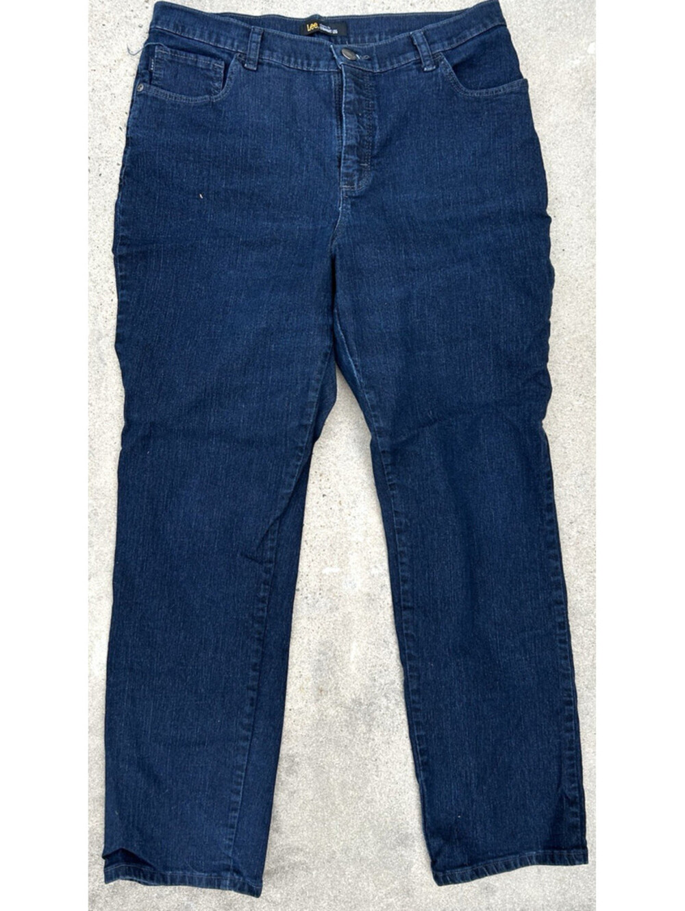 Lees Denim Blue Jeans 12 Womens Classic Fit Dark Wash Light to No Fade 31W x 29L